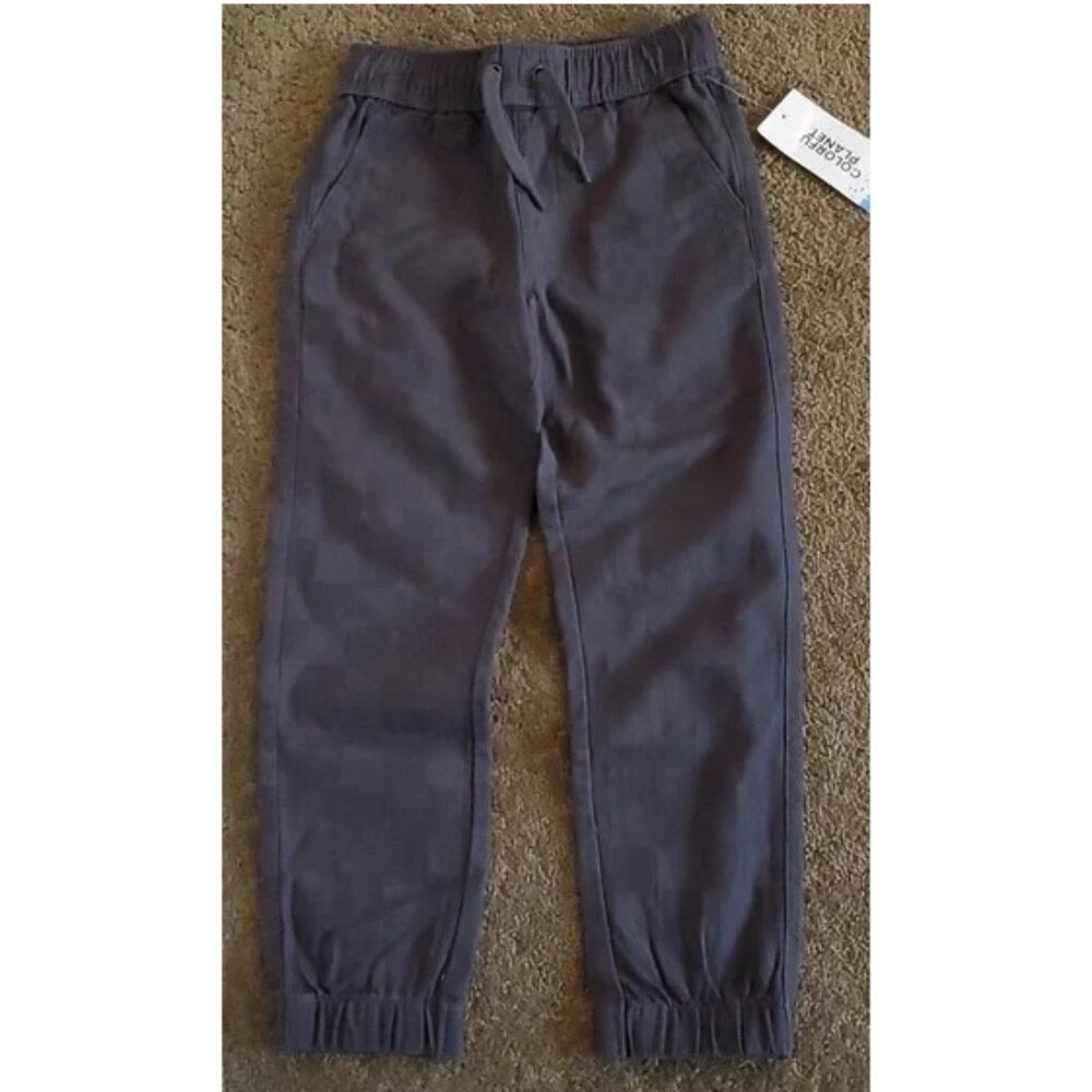 Boys Colorful Planet 100% Cotton Woven Jogger Pants Size Sm 6/7 Med 8 Checks NWT
